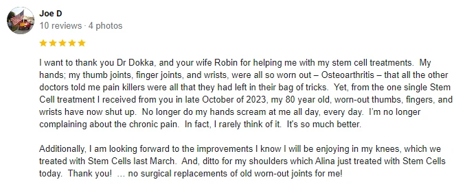 Stem Cell Therapy Clearwater FL Testimonial Joe D