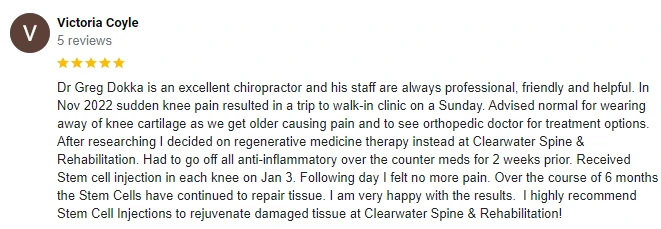 Stem Cell Therapy Clearwater FL Testimonial Victoria C